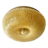 Venetian Amber Graniglia Budino Murano Glass Flush Mount by Simoeng for Simoeng For Sale