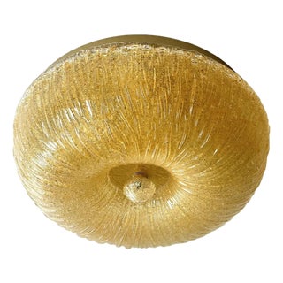 Venetian Amber Graniglia Budino Murano Glass Flush Mount by Simoeng for Simoeng For Sale
