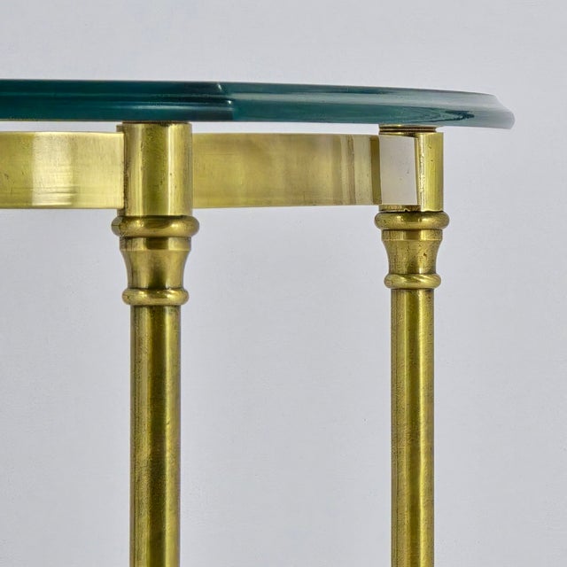 1980s Lebarge Style Brass and Glass Side Table For Sale In Phoenix - Image 6 of 8