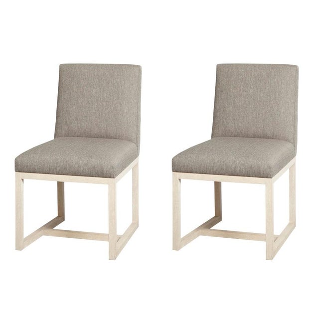 Modern Charter Beige Side Chairs - a Pair For Sale - Image 4 of 4