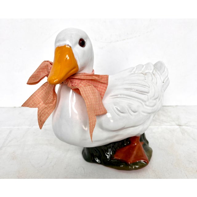 1980s Glazed Terra Cotta Ducks by Earth Needs Ltd. - A Pair For Sale - Image 10 of 14