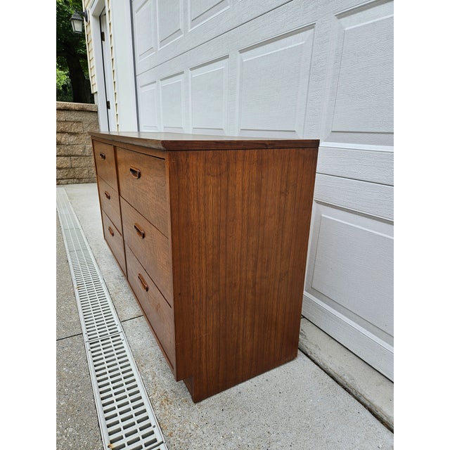 Brown Lane Furniture Walnut and Laminate Six Drawer Dresser For Sale - Image 8 of 11