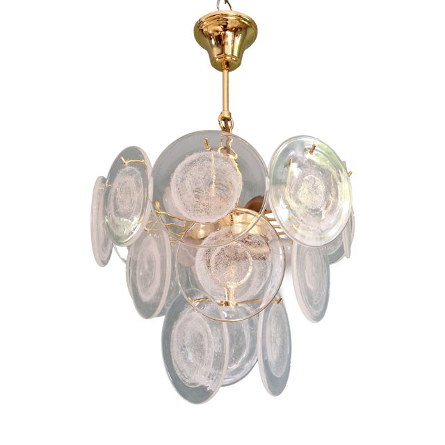 Murano Glass Disc Chandelier, Italy, 1970 For Sale