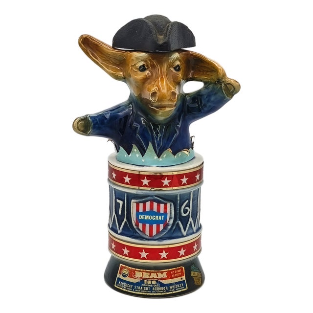 Ceramic Democratic Presidents Donkey Carafe by Jim Beam, USA, 1970s For Sale