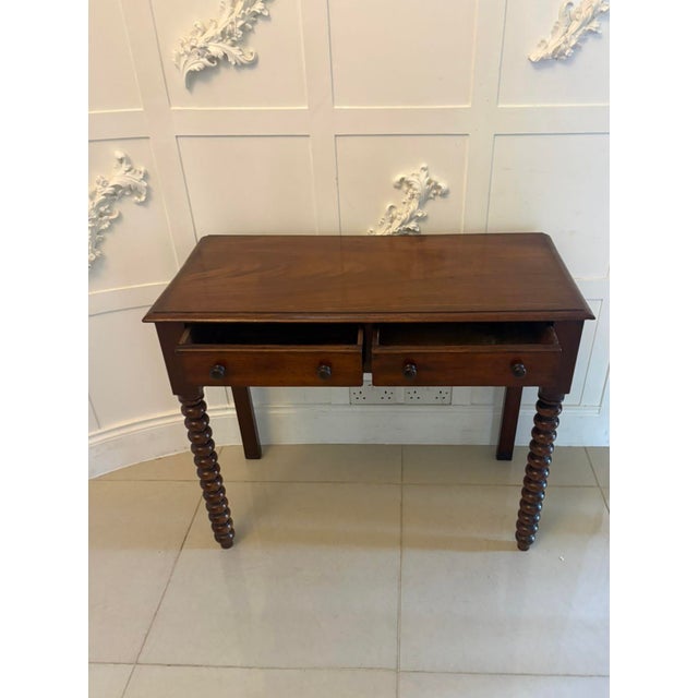 Antique Georgian Mahogany Side Table with Barley Twist Legs, 1830 For Sale - Image 4 of 13