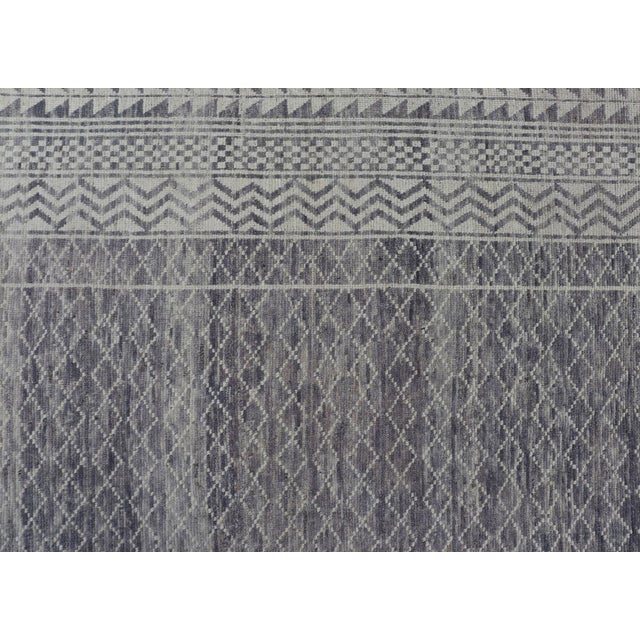 Tribal Modern Piled Rug With All-Over Design by Keivan Woven Arts in Gray and Cream 10'1 X 12'0 For Sale - Image 3 of 12