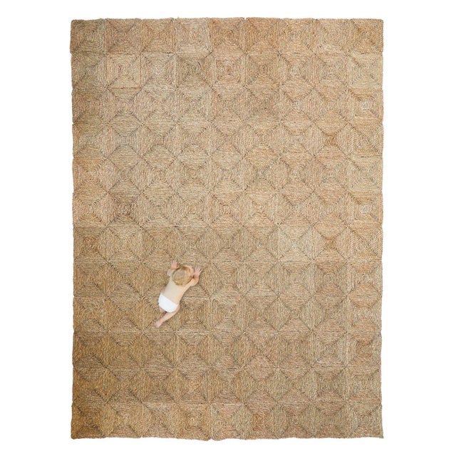 Tan Rush House for Chairish Original Seagrass Rug, 9' x 12' For Sale - Image 8 of 9