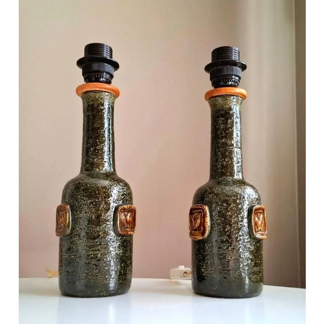 Textile Medallion Table Lamps by Aldo Londi for Bitossi, Italy, 1960s, Set of 2 For Sale - Image 7 of 11