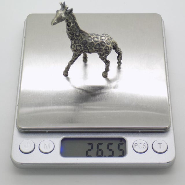 Silver Vintage Italian Silver Giraffe Figurine, 1970s For Sale - Image 8 of 11