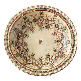 Swiss Polychrome Slipware Dish from Langnau, 1700s For Sale