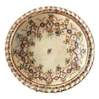 Swiss Polychrome Slipware Dish from Langnau, 1700s For Sale