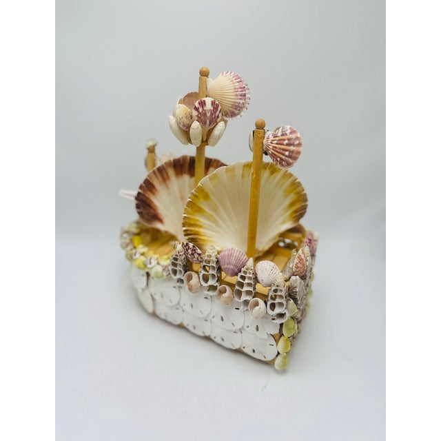 Vintage Shell Art Sailboat Birdhouse For Sale In Charleston - Image 6 of 6