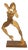Modernist Dancing Woman in Brass by Giubak, 1970 For Sale