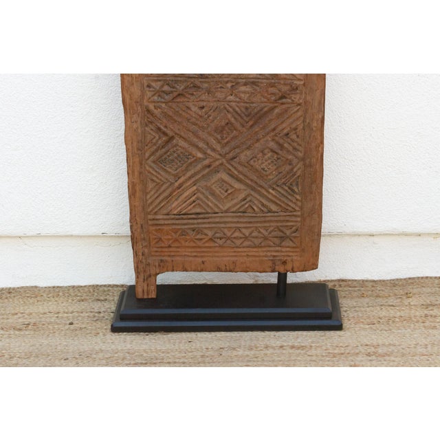 Rustic Beautifully Carved Bandiagara Diamond Door For Sale - Image 4 of 8