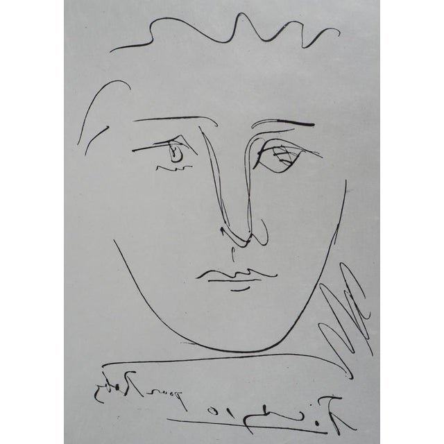 Pablo Picasso (1881-1973) (d'après) Visage pour Roby Engraving with black On Japan paper Signed in the plate Dimensions:...