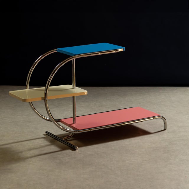 Functionalist Flower Etager by Jindrich Halabala for Up Závody, 1930s, in Restored conditions. Designed 1920 to 1949 This...