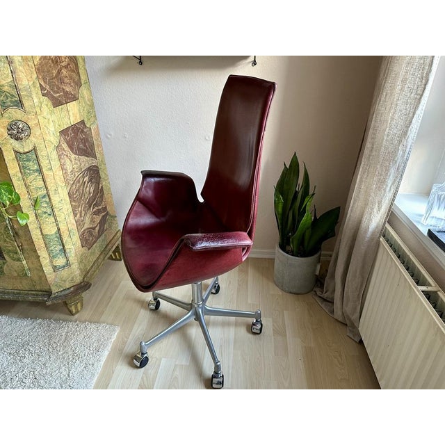 Animal Skin Mid-Century Red Tulip Armchair by Preben Fabricius & Jørgen Kastholm for Kill International, 1980s For Sale - Image 7 of 18