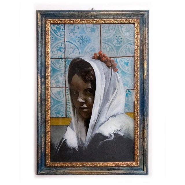 Roberto De Francisci - Woman from Sciacca - Original Oil Painting - 2010s For Sale - Image 4 of 4