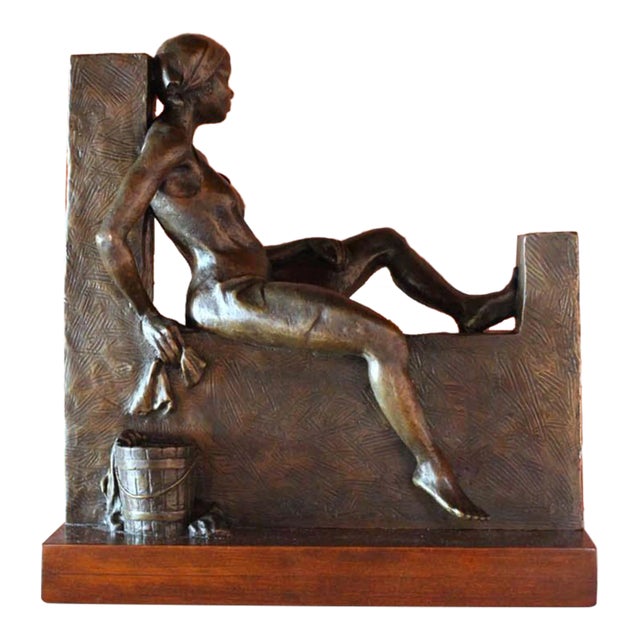 Bronze Impressionist Figurative Sculpture, "Just a Minute" For Sale