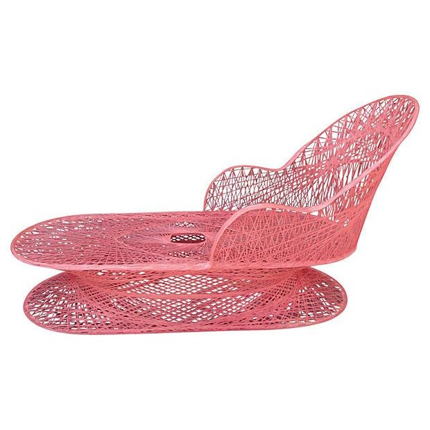 Vintage Coral Fiberglass Chaise Lounge Chairish