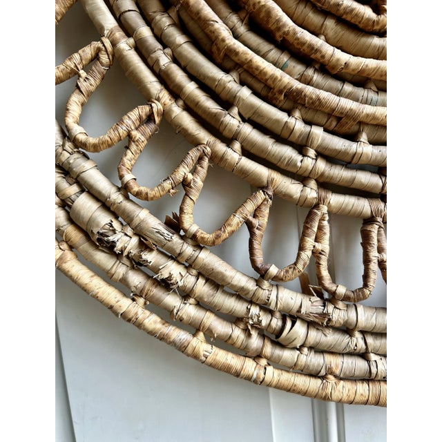 Mid 20th Century Mid 20th CenturyWoven Natural Rush Circular Wall Hanging For Sale - Image 5 of 7