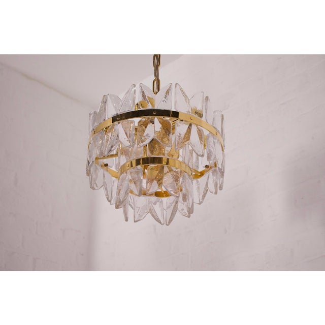 Golden Brass and Crystal Corina Chandelier from Kalmar, 1970s For Sale - Image 4 of 14