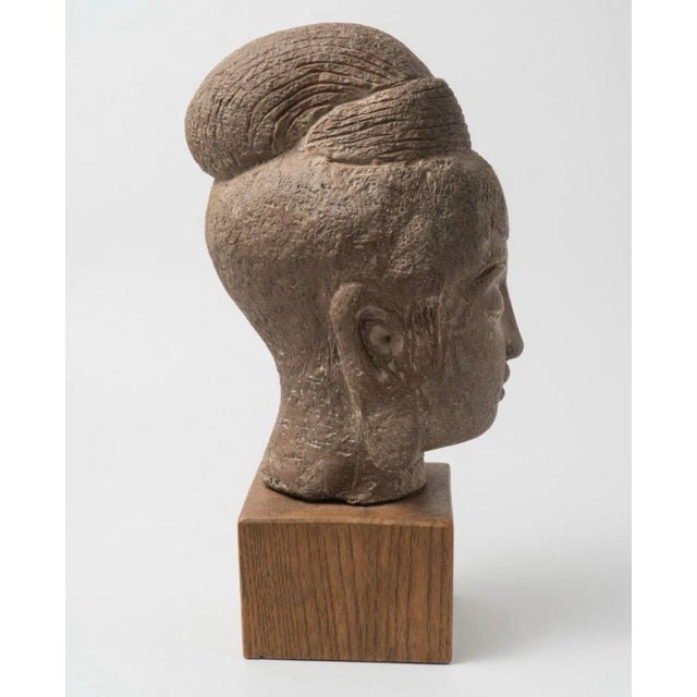 Terracotta Burmese Bodhisattva Head (1600-1700’s) For Sale - Image 4 of 6