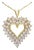 14K Yellow Gold Plated .925 Sterling Silver 4.0 Cttw Diamond Two Row Open Heart 18" Pendant Necklace (K-L Color, I1-I2 Clarity) For Sale
