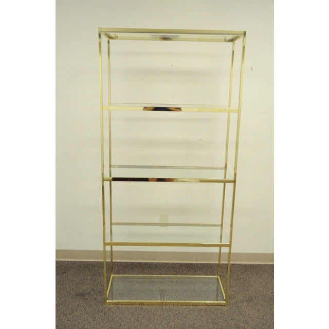 Vintage Etagere Bookcase Mid Century Modern Gold Hollywood Regency