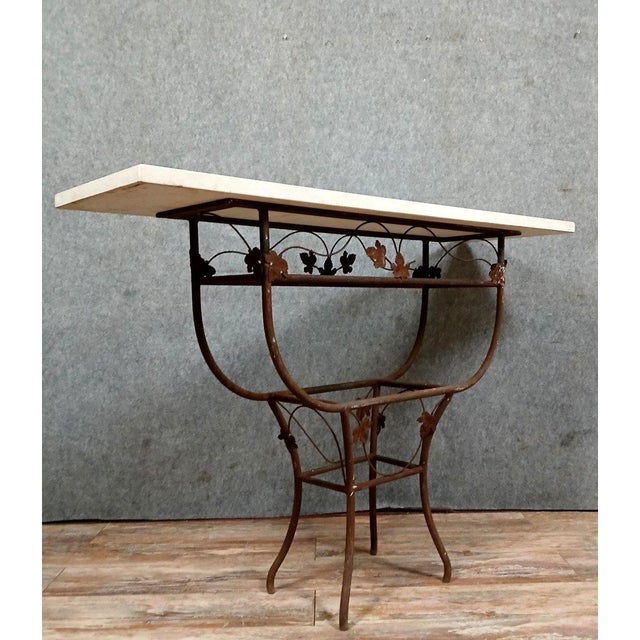 Art Deco Console in Wrought Iron, 1920s For Sale - Image 3 of 9