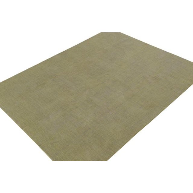 Rug & Kilim Rug & Kilim’s Contemporary Rug in Chartreuse Green With Subtle Stripes For Sale - Image 4 of 7