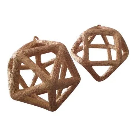 One-of-a-Kind Gilt Polyhedrons / Hanging Abstract Sculptures - A Pair For Sale - Image 11 of 12