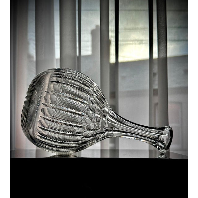 Antique Cut Glass Decanters with Faceted Stoppers, 1890s, Set of 2 For Sale - Image 10 of 16