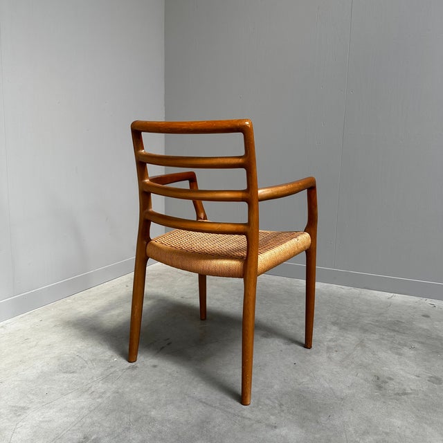 Danish Model 68 Dining Chair in Oak and Paper Cord by Niels Otto Møller. for J.L. Møllers, 1980s For Sale - Image 4 of 9