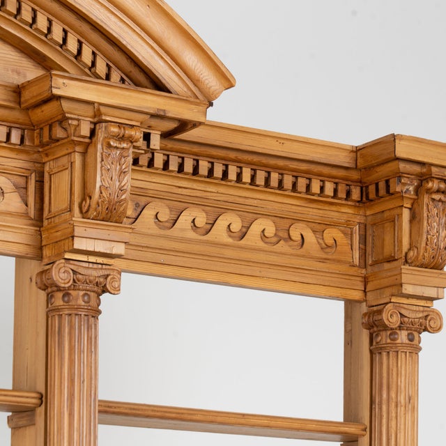 Brown Large 19th Century Danish Pine Bookcase Display Cabinet Apothecary For Sale - Image 8 of 18
