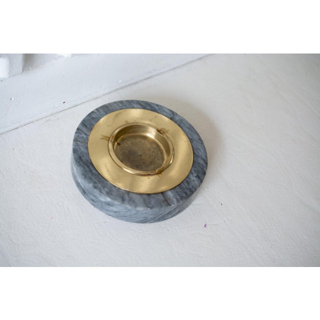 Angelo Mangiarotti 1970s Brass and Marble Ashtray, Catchall For Sale - Image 4 of 7