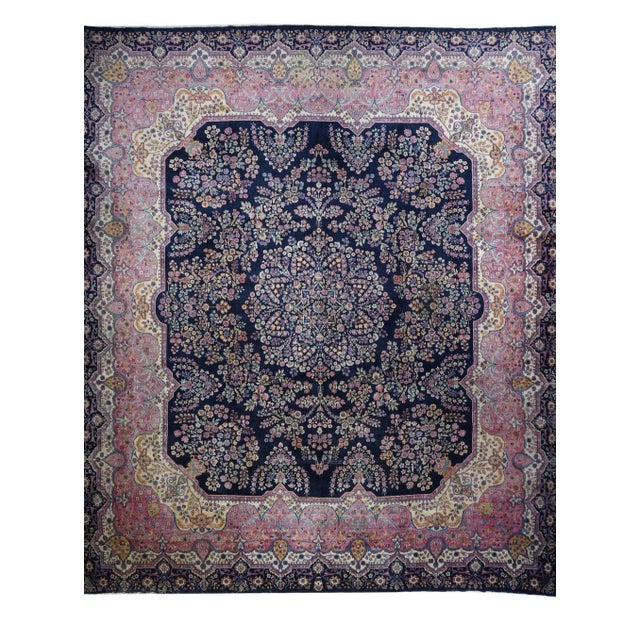 Asian Antique Vintage Persian Rug 11'9'' X 14'4'' For Sale - Image 3 of 5