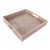 Artifacts Rattan Square Serving Ottoman Trays with Glass Insert in White, Medium For Sale