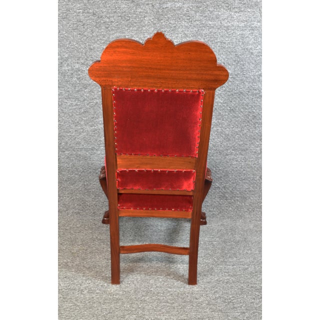 Vintage Renaissance Revival Style Fireside Accent Chair For Sale - Image 6 of 12