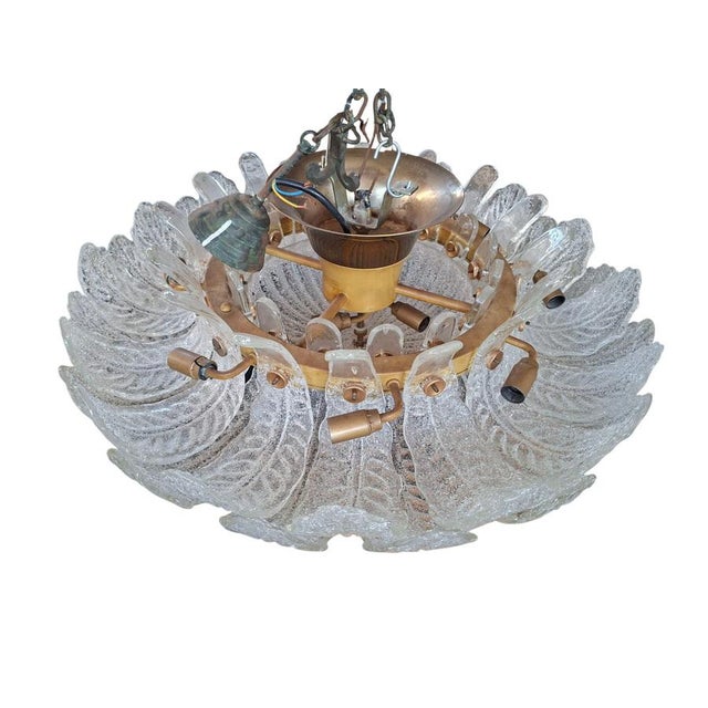 Murano Glass Ceiling Light attributed to Barovier and Toso, 1950 For Sale - Image 4 of 18