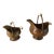 Antique 1900s Copper Coal Scuttle Buckets With Porcelain Handles - Set of 2 For Sale