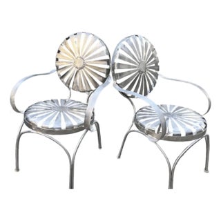 Chrome-Style Custom Chairs Attributed to Francois Carre - Set of 2 For Sale