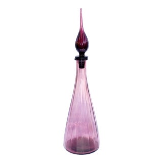 Mid-Century Amethyst Art Glass Genie Decanter For Sale