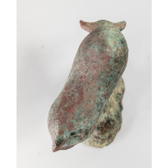 Verdigris Mid-Century Modern Abstract Verdigris Green and Red Peachbloom Glazed Bull Sculpture For Sale - Image 8 of 12