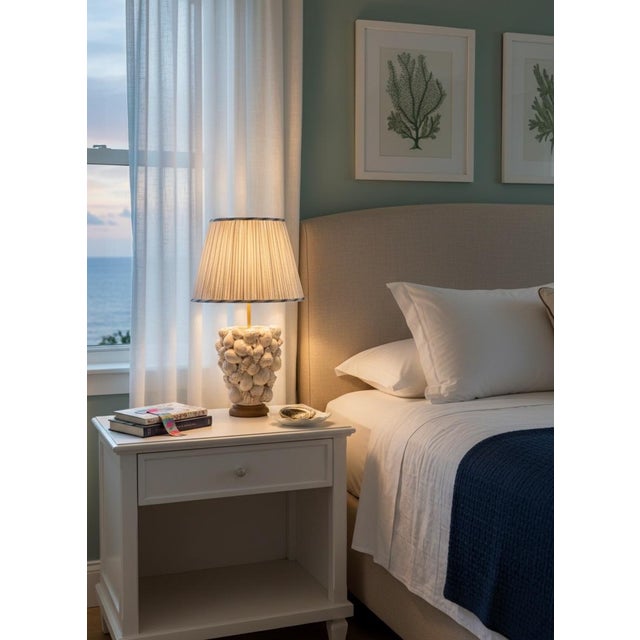 Italian Glazed Ceramic Seashell Table Lamp For Sale - Image 9 of 10