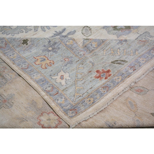 Turkish Oushak Hand Knotted Wool Rug, 10'x14' For Sale - Image 4 of 5
