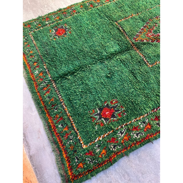 Green Moroccan Area Rug - 6'9" X 12'2" Ft For Sale In Cleveland - Image 6 of 9