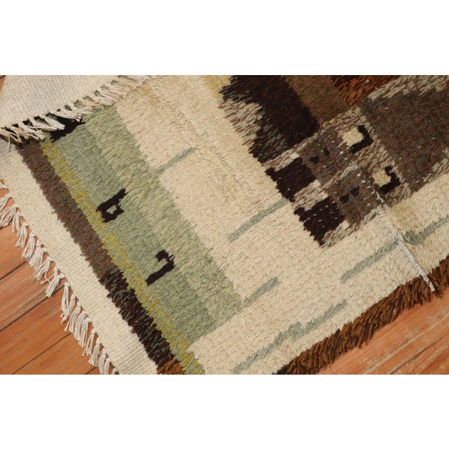 Swedish Rya Rug dated 1967 rug no. j3618 For Sale - Image 4 of 7