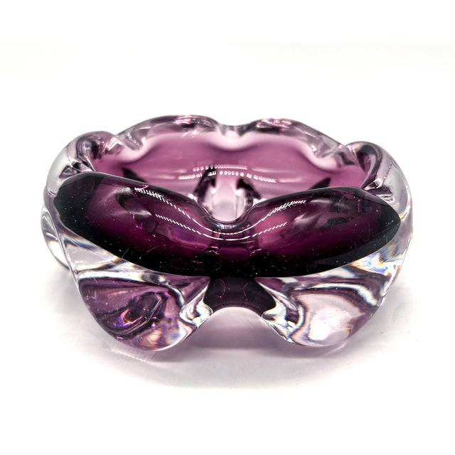 Mid-Century Modern Mid-Century Signed Åfors Bosse ‘Lila’ Amethyst Purple Sommerso Scandinavian Art Glass Bowl – Scandinavian Modern, Contemporary For Sale - Image 3 of 13