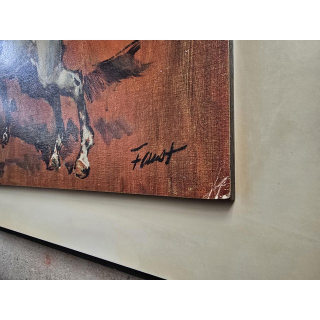 Heinrich Faust, Horses on a Red Background, 1970s, Print, Framed For Sale - Image 6 of 12